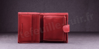 Porte-monnaie en cuir de vachette Fancil SA903 Rouge